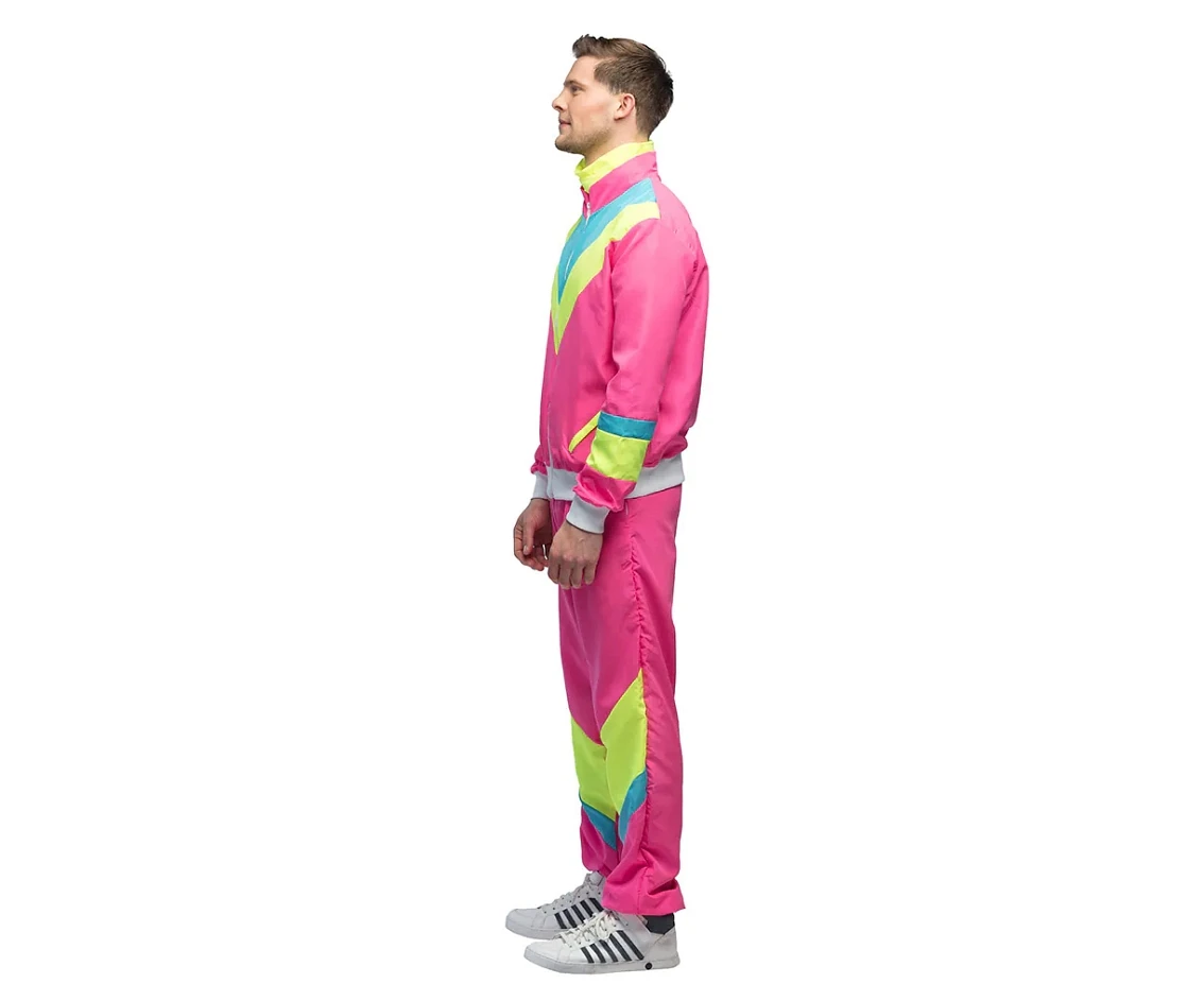 Dres męski neonowy różowy Retro, rozm. L