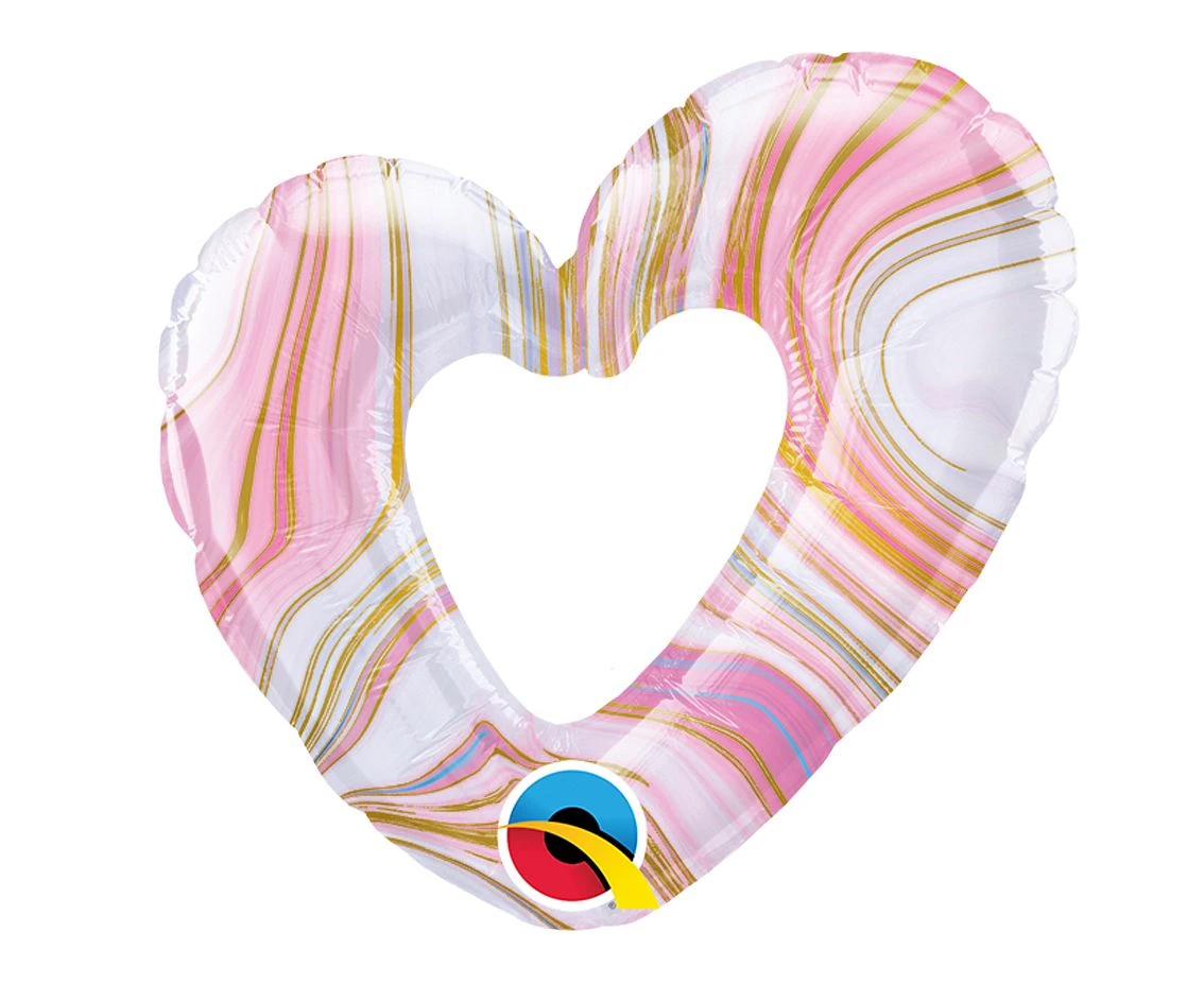 Balon foliowy 14" QL SHP Marble Hearts KK
