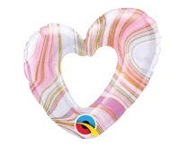 Balon foliowy 14" QL SHP Marble Hearts KK