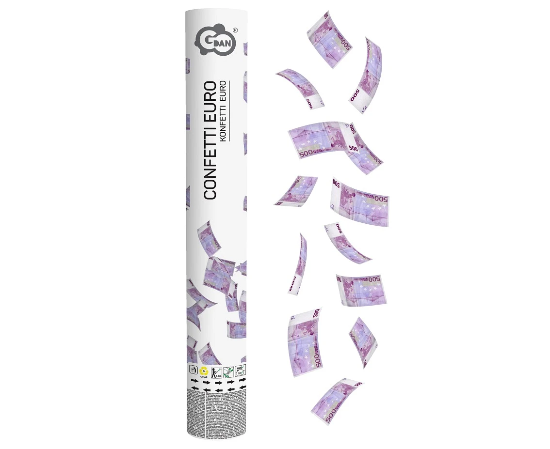 Konfetti pneumatyczne, foliowe - Euro / 40 cm