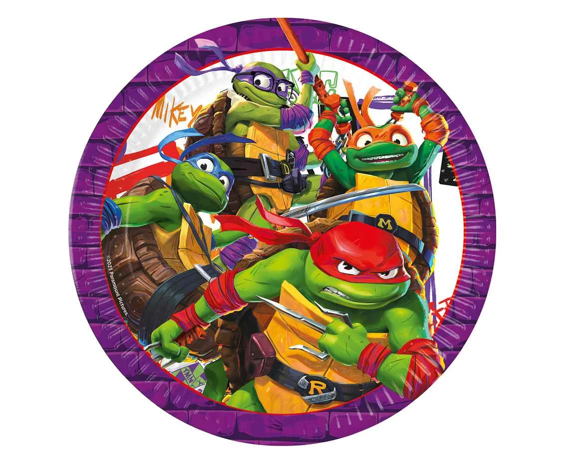 Talerzyki papierowe Teenage Mutant Ninja Turtle Nickelodeon, next generation, 23 cm, 8 szt. (FSC, plastic-free) KK