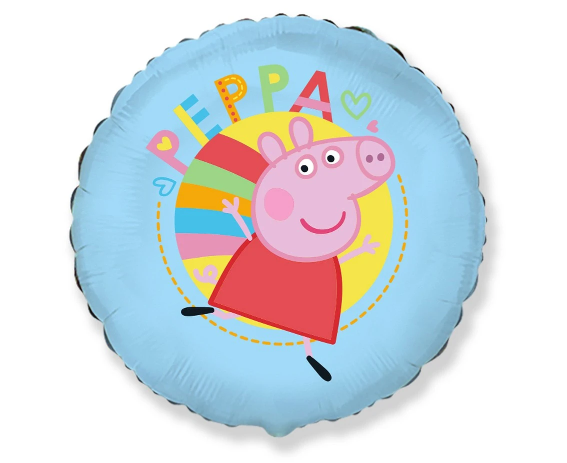 Balon foliowy 18" FX - Happy Peppa (niebieski), 1 szt., niepakowany