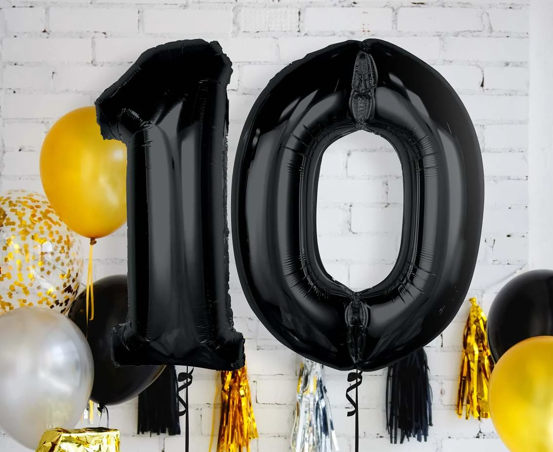 Balon foliowy Smart, cyfra 0, czarna, 92 cm KK