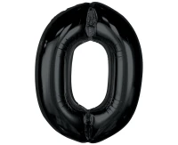 Balon foliowy Smart, cyfra 0, czarna, 92 cm KK