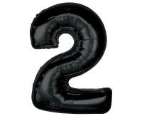 Balon foliowy Smart, cyfra 2, czarna, 92 cm KK