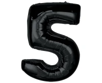 Balon foliowy Smart, cyfra 5, czarna, 92 cm KK