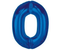 Balon foliowy B&C Cyfra 0, niebieska, 92 cm