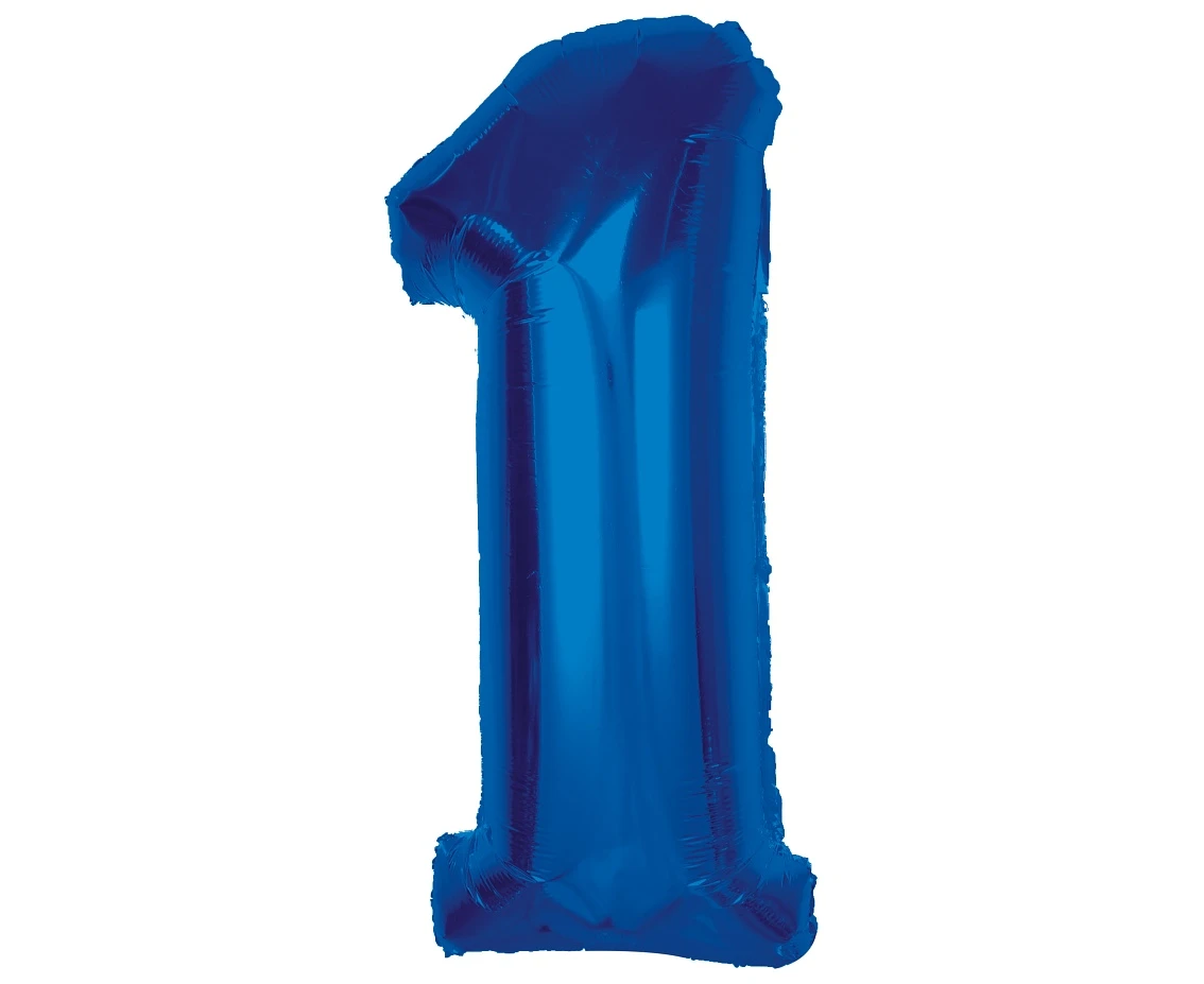 Balon foliowy B&C Cyfra 1, niebieska, 92 cm