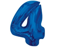 Balon foliowy B&C Cyfra 4, niebieska, 92 cm