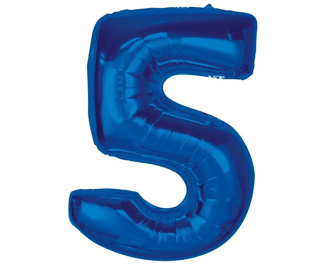 Balon foliowy B&C Cyfra 5, niebieska, 92 cm