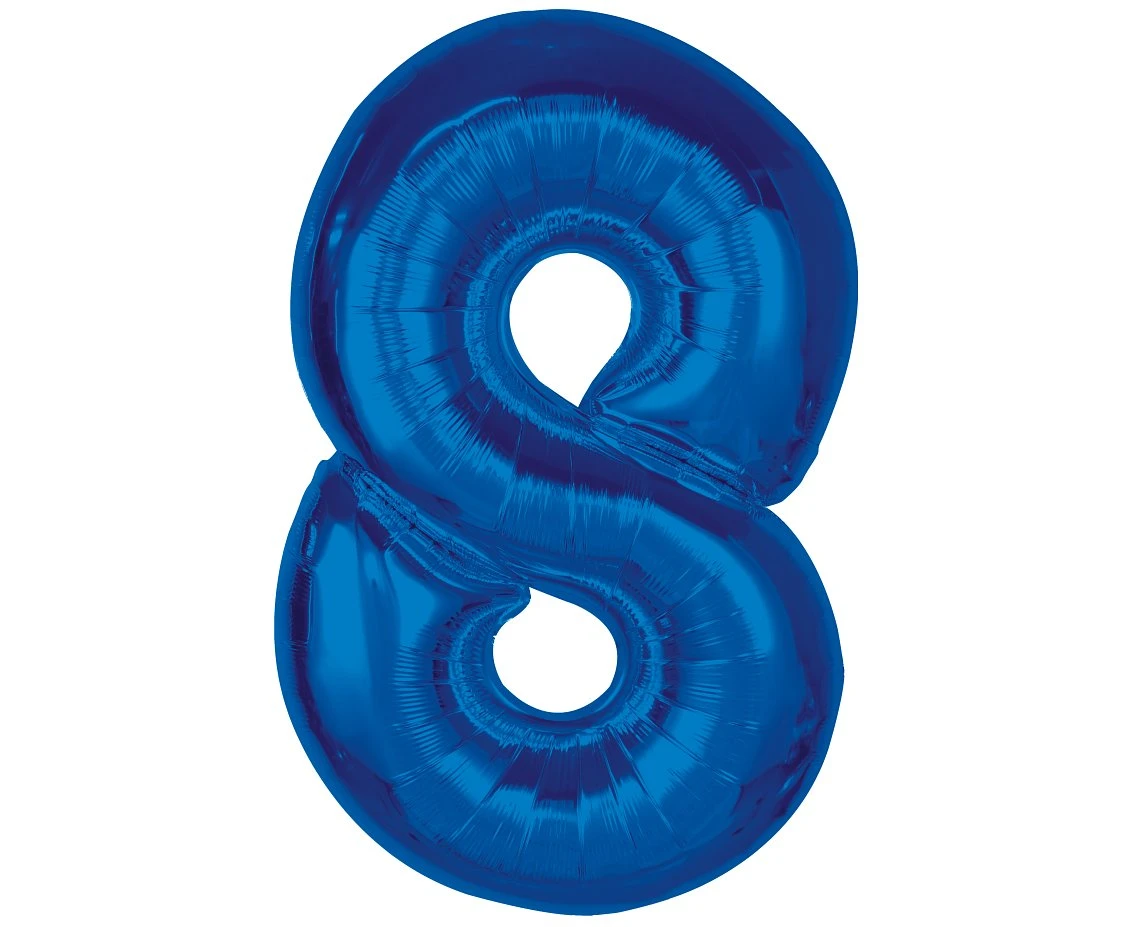 Balon foliowy B&C Cyfra 8, niebieska, 92 cm