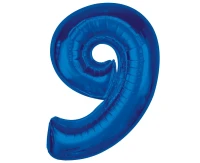 Balon foliowy B&C Cyfra 9, niebieska, 92 cm