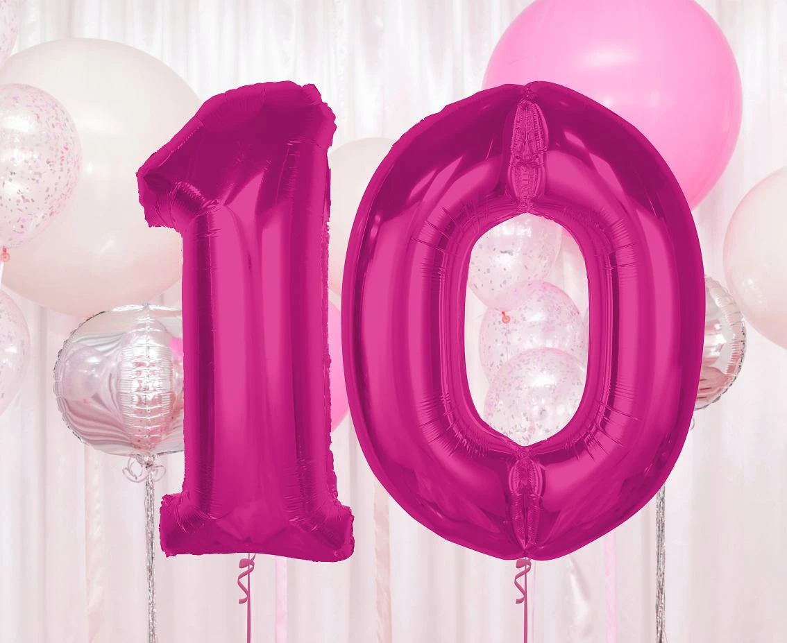 Balon foliowy Smart, cyfra 0, różowa, 92 cm KK