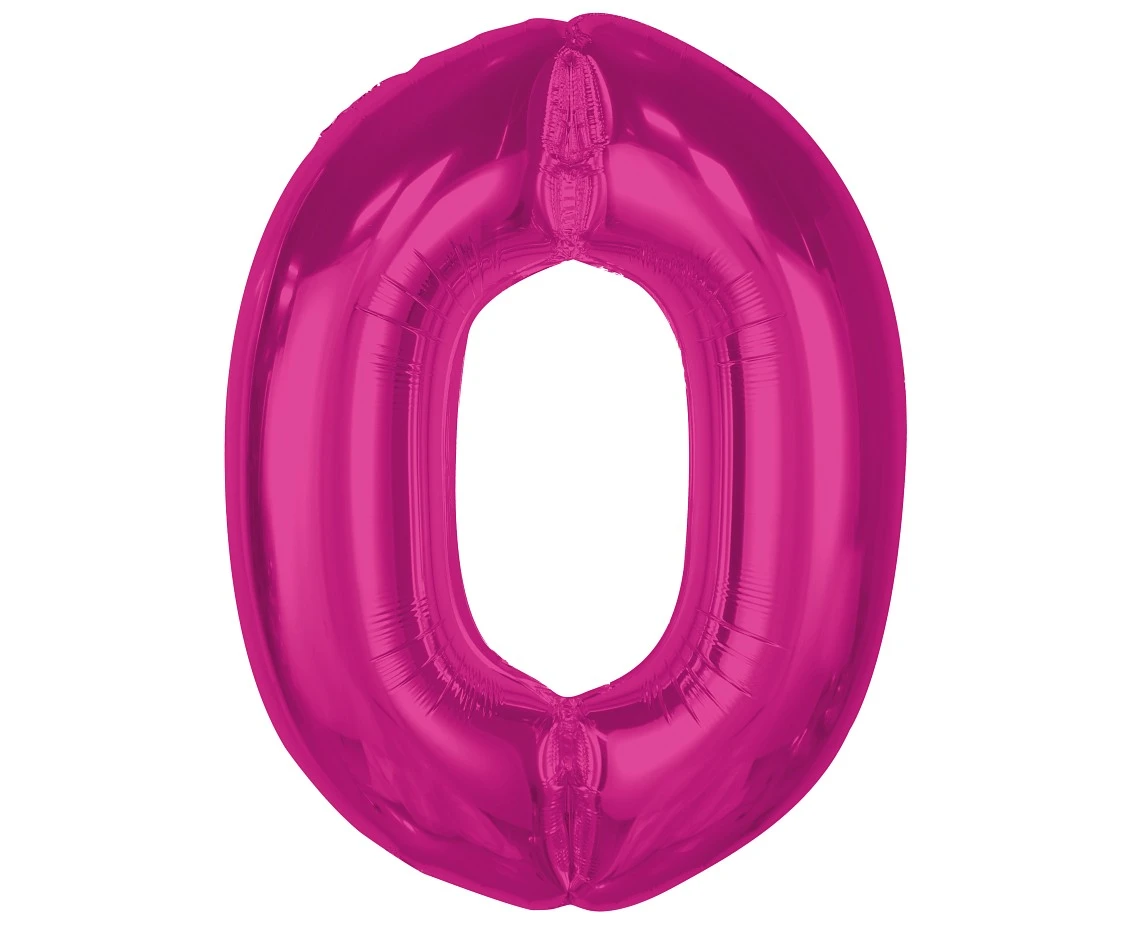 Balon foliowy Smart, cyfra 0, różowa, 92 cm KK