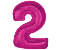Balon foliowy Smart, cyfra 2, różowa, 92 cm KK