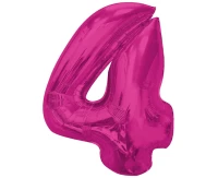 Balon foliowy Smart, cyfra 4, różowa, 92 cm KK