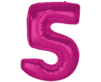 Balon foliowy Smart, cyfra 5, różowa, 92 cm KK