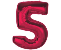 Balon foliowy Smart, cyfra 5, czerwona, 92 cm  KK
