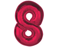 Balon foliowy Smart, cyfra 8, czerwona, 92 cm  KK