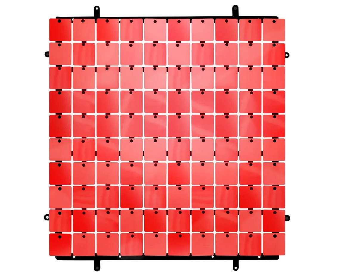 Panel dekoracyjny czerwony, czarne tło typ B, 30x30 cm/ 100 kwadratów
