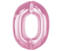 Balon foliowy B&C Cyfra 0, j. różowa, 92 cm