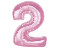 Balon foliowy B&C Cyfra 2, j. różowa, 92 cm