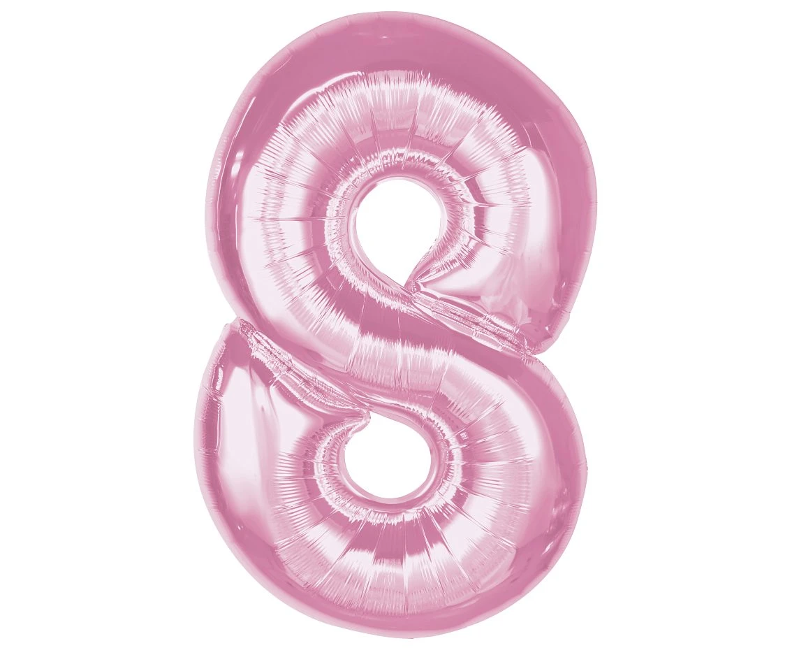 Balon foliowy B&C Cyfra 8, j. różowa, 92 cm