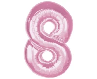 Balon foliowy B&C Cyfra 8, j. różowa, 92 cm