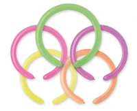 Balony Gemar, rurki fluor mix, 100szt.