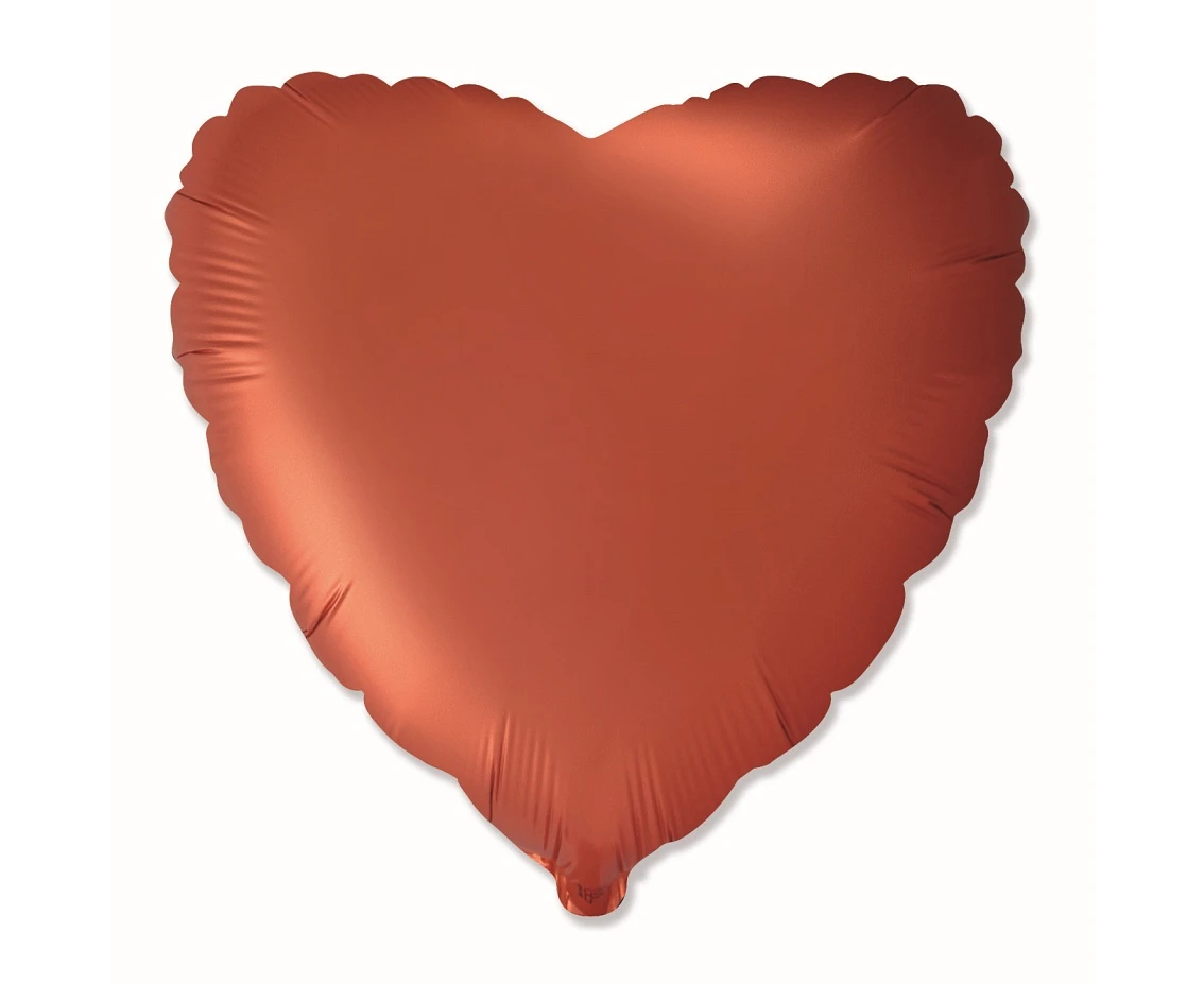 Balon foliowy 18" FX - Serce (satynowy pomarańczowy), niepakowany