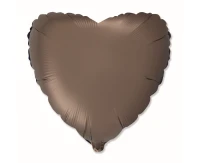 Balon foliowy 18" FX - Serce (satynowy brązowy), niepakowany