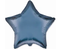 Balon foliowy 18" FX - Gwiazda (satynowy stalowo-niebieski), niepakowany
