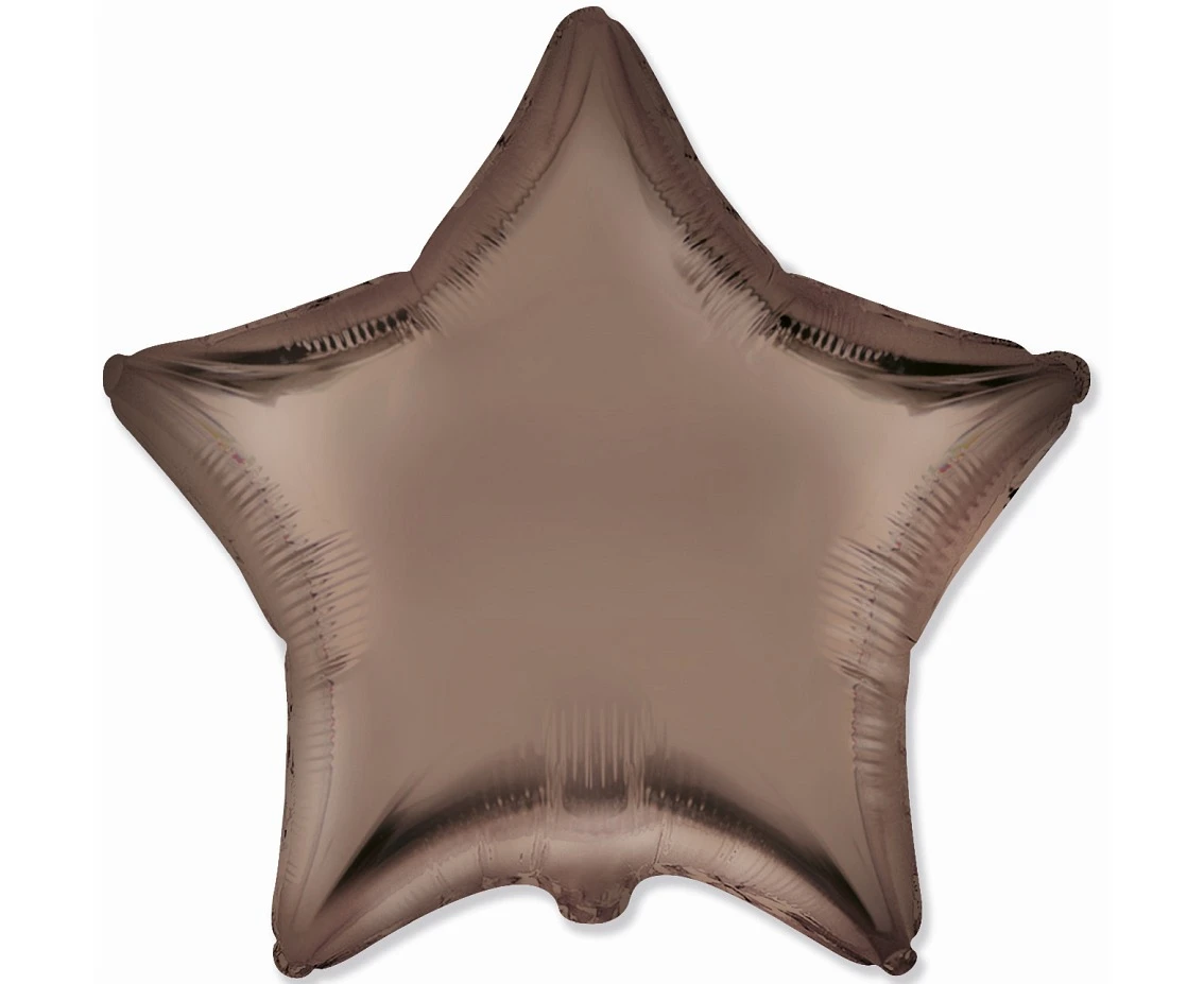 Balon foliowy 18" FX - Gwiazda (satynowy brązowy), niepakowany