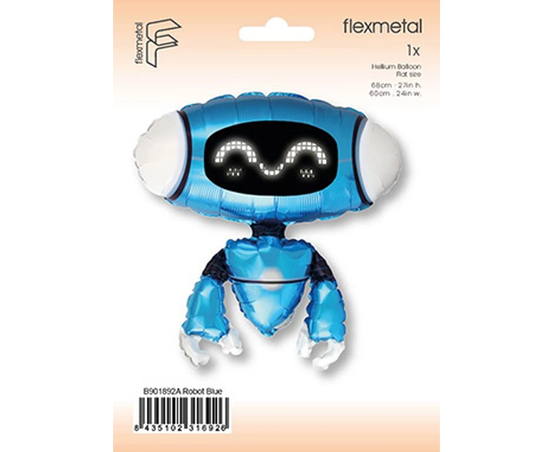 Balon foliowy 24" FX - Robot Blue (opak. papierowe), pakowany KK