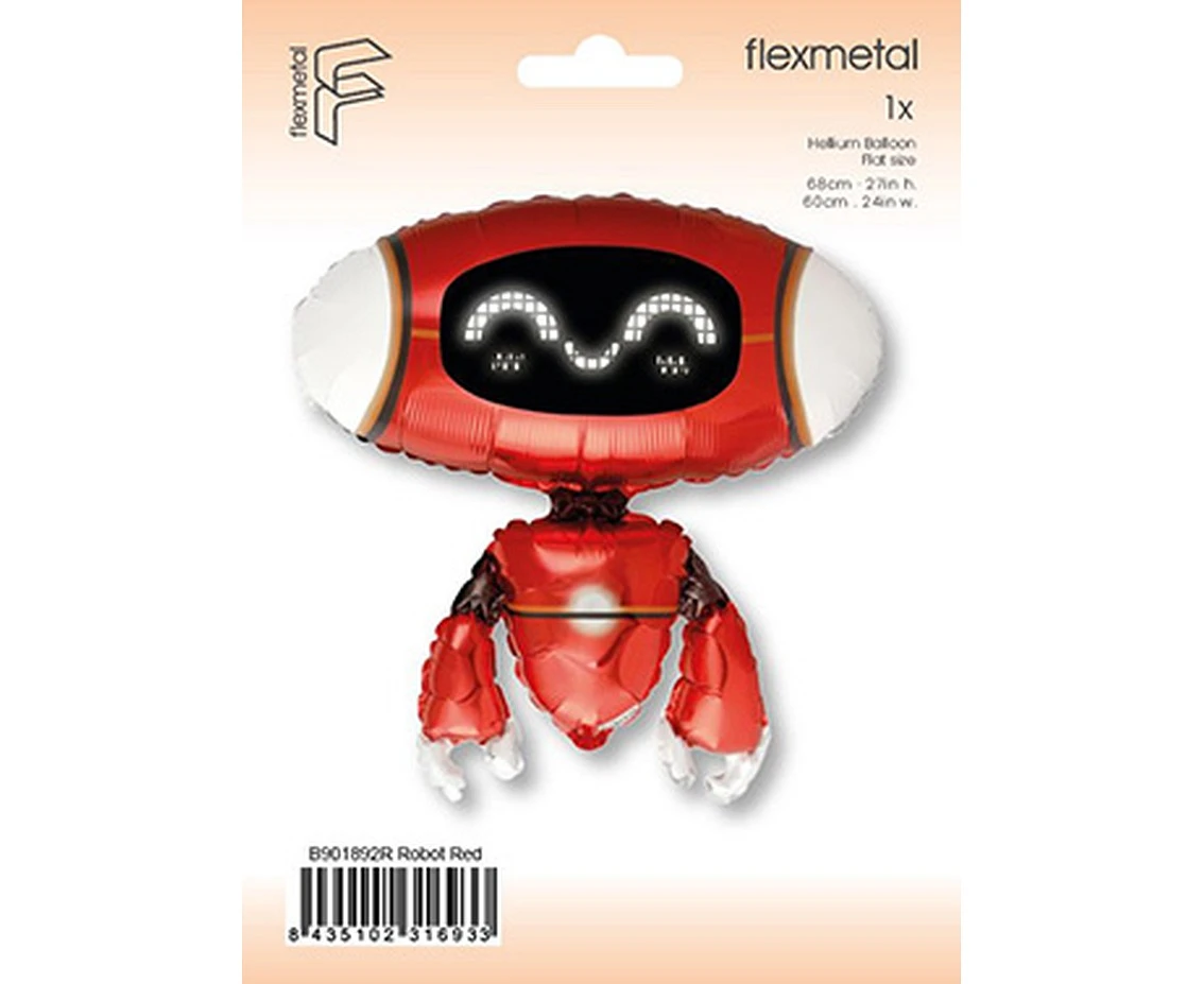 Balon foliowy 24" FX - Robot Red (opak. papierowe), pakowany KK