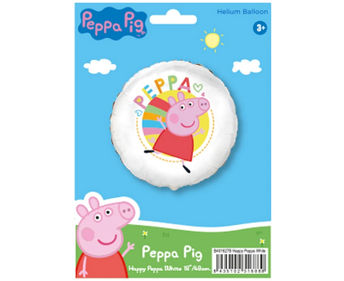 Balon foliowy 18" FX - Peppa White (opak. papierowe), pakowany
