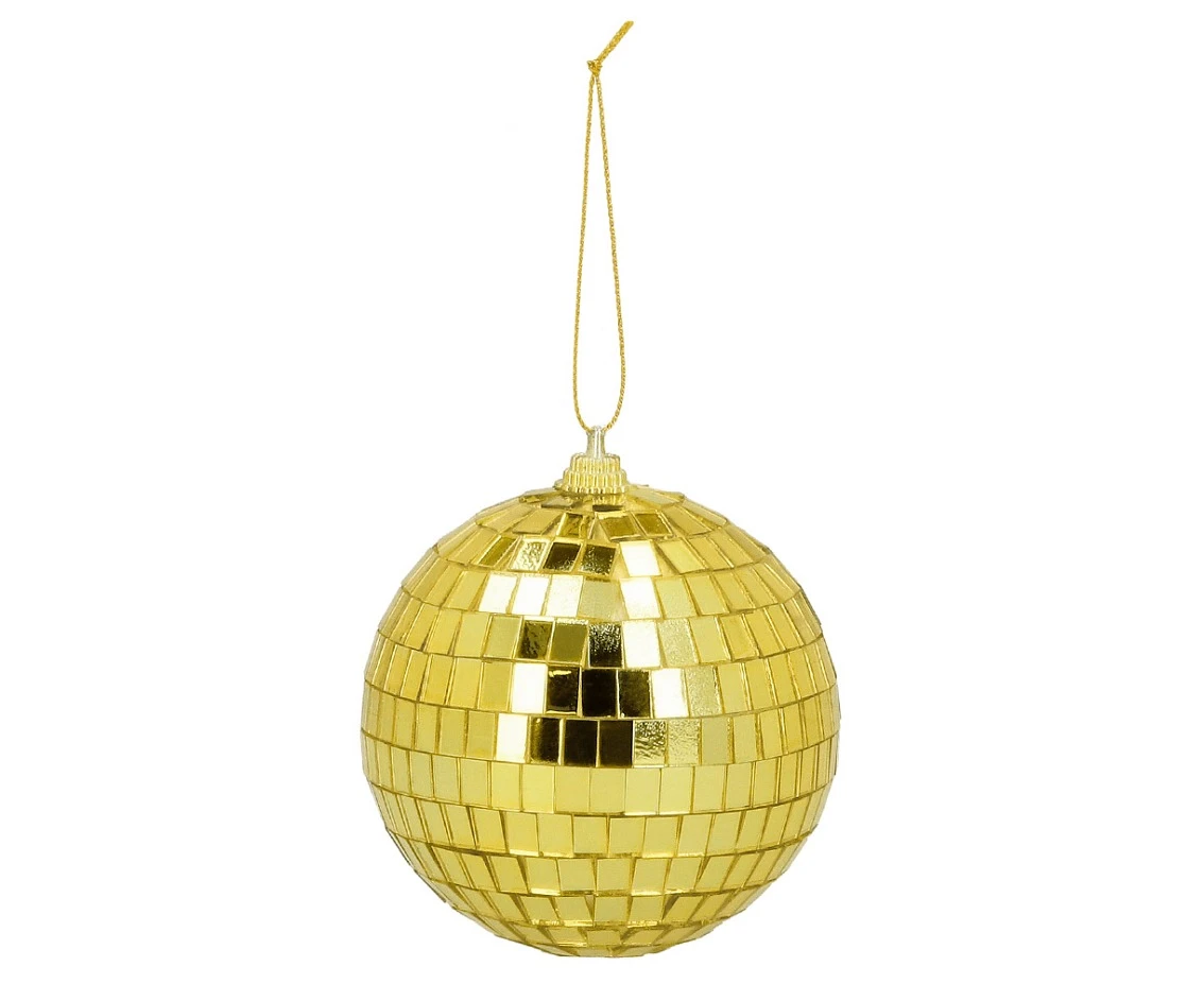 Kula disco, złota, 8 cm, 6 szt.
