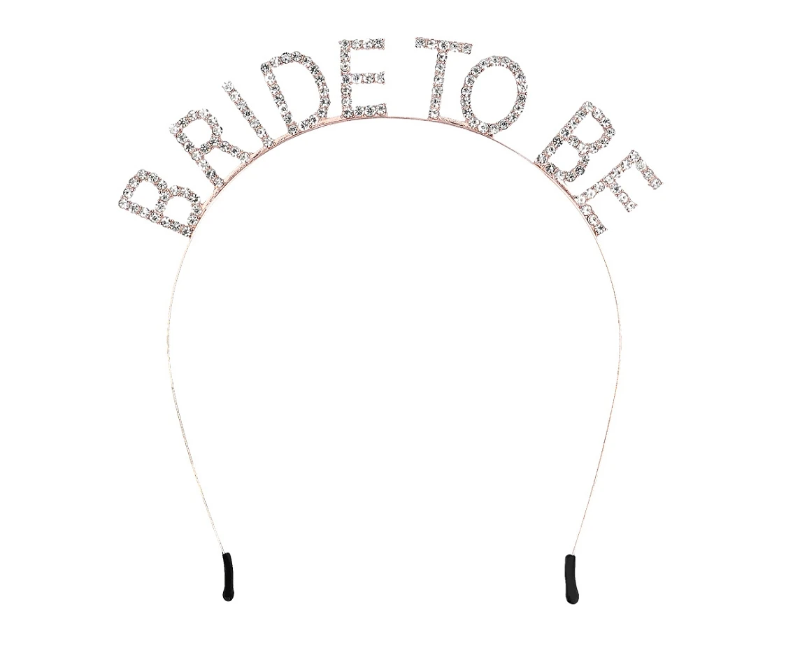 Opaska metalowa Bride to be, różowo-złota