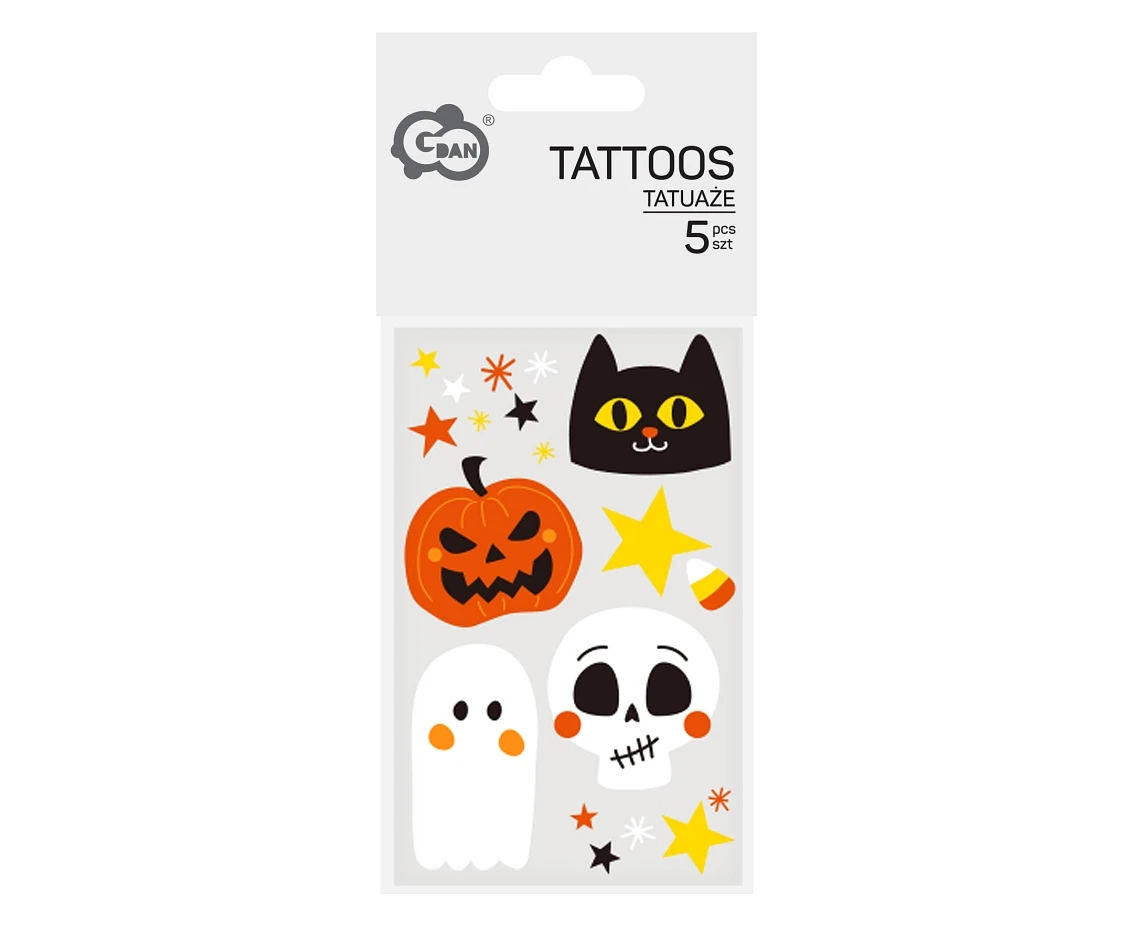 Zestaw tatuaży zmywalnych "Halloween", 12x7,5 cm / 5 arkuszy
