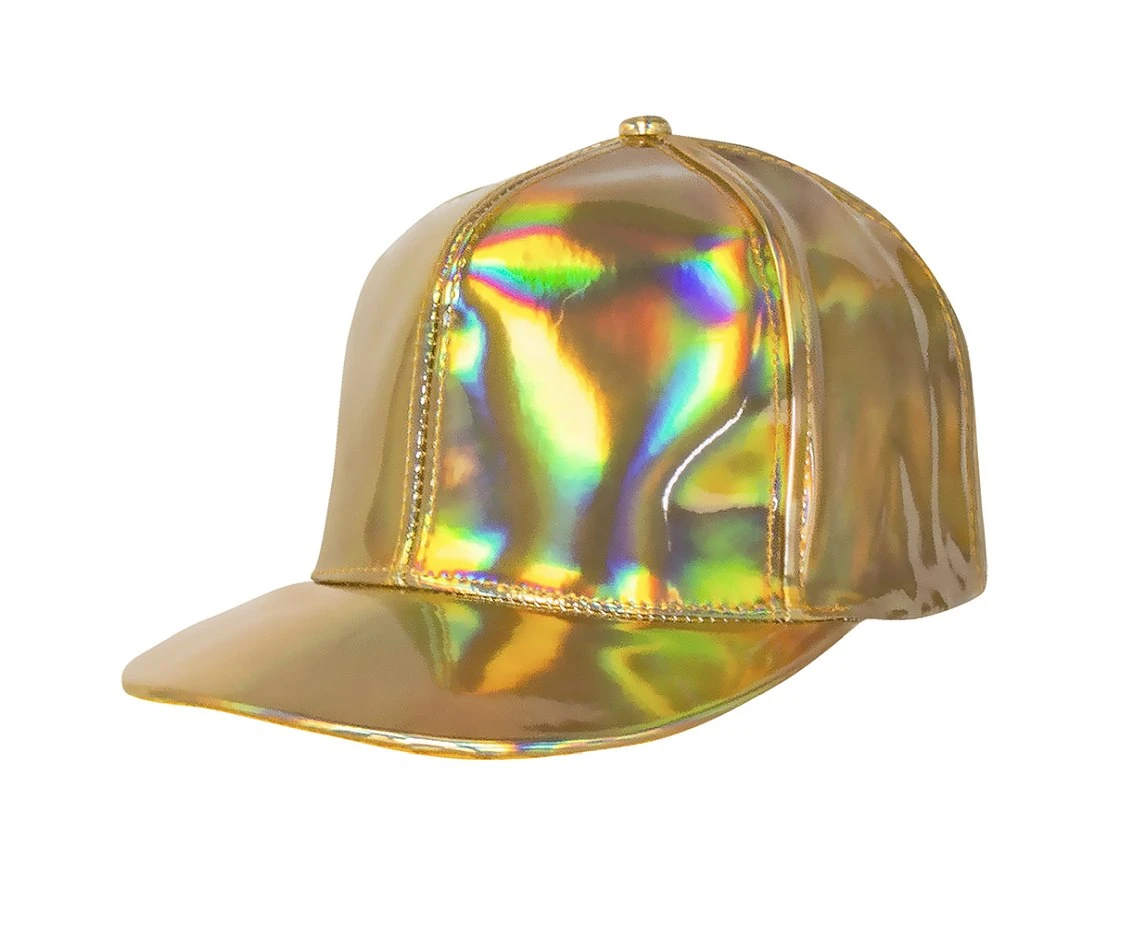 Czapka z daszkiem, holograficzna, złota