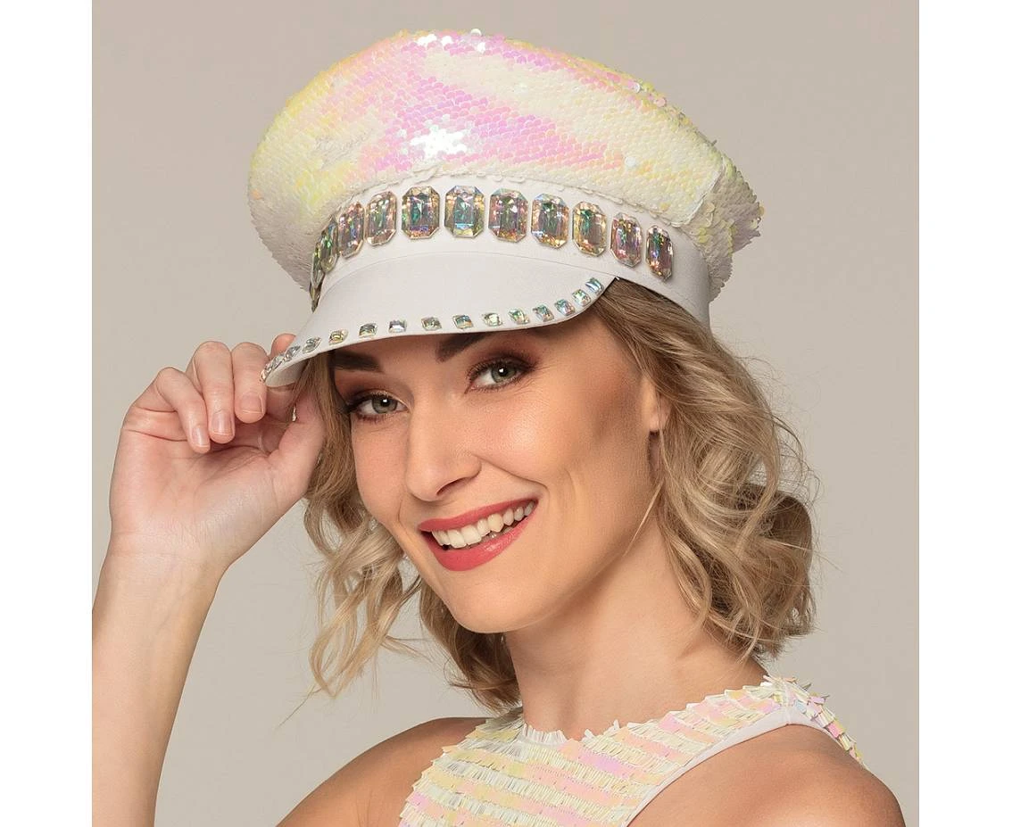 Czapka Sandy, perłowo/ biała