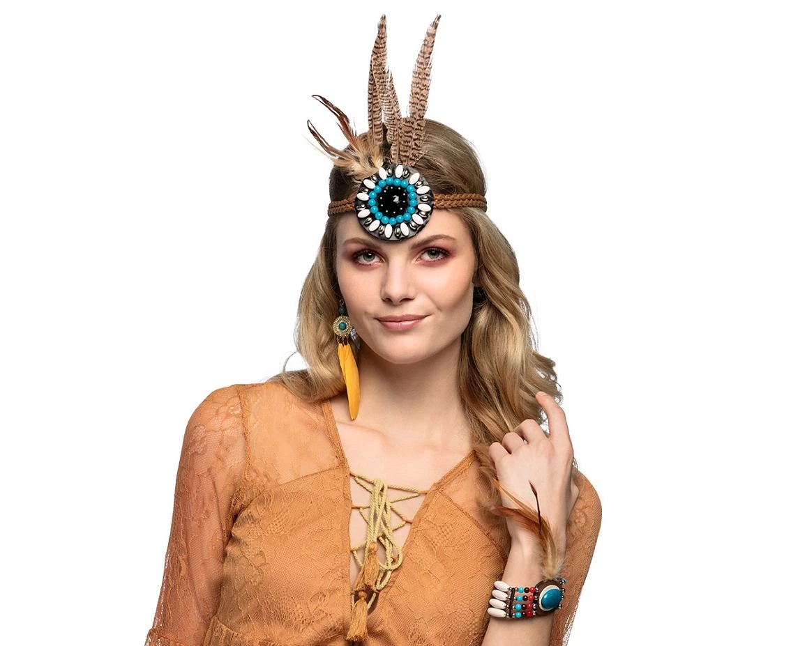 Zestaw Hippie (opaska, kolczyki, bransoletka) KK.