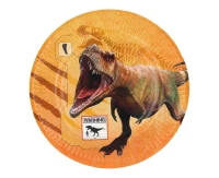 Talerzyki papierowe Dinozaur, 23 cm, 8 szt.