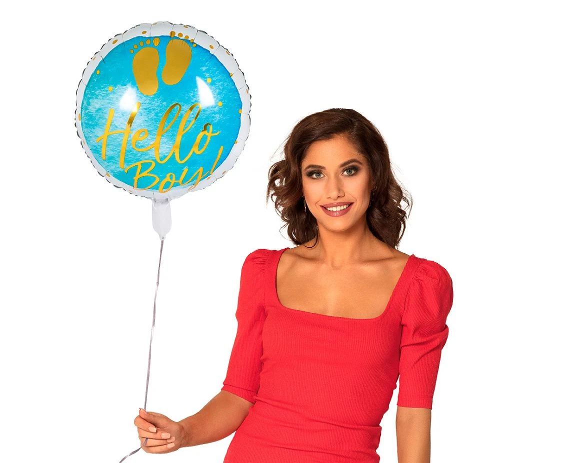 Balon foliowy 'Hello Boy!', 45 cm.