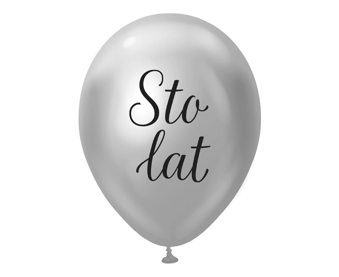 Balony B&C 12", "Sto Lat", platyna srebrne, 5szt.
