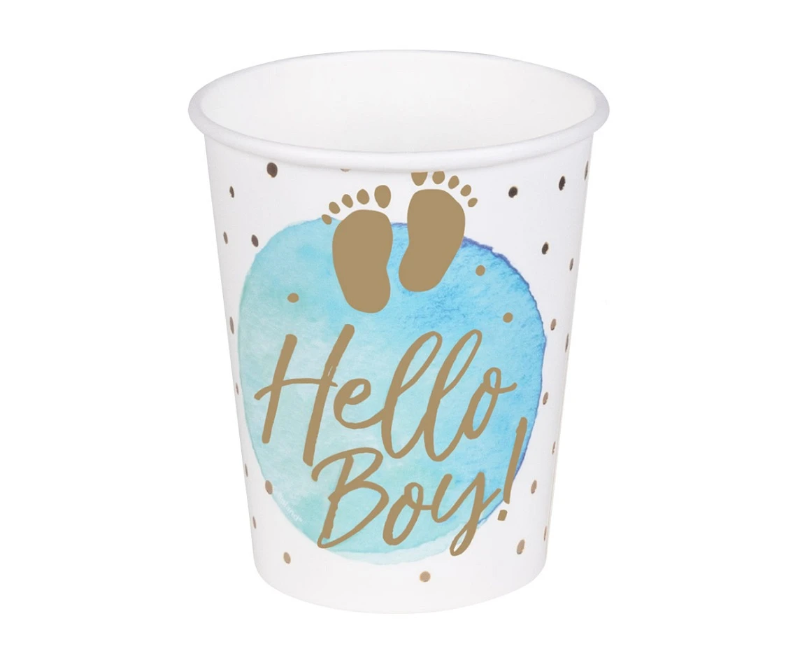 Kubeczki papierowe 'Hello Boy!', 250 ml, 10 szt.