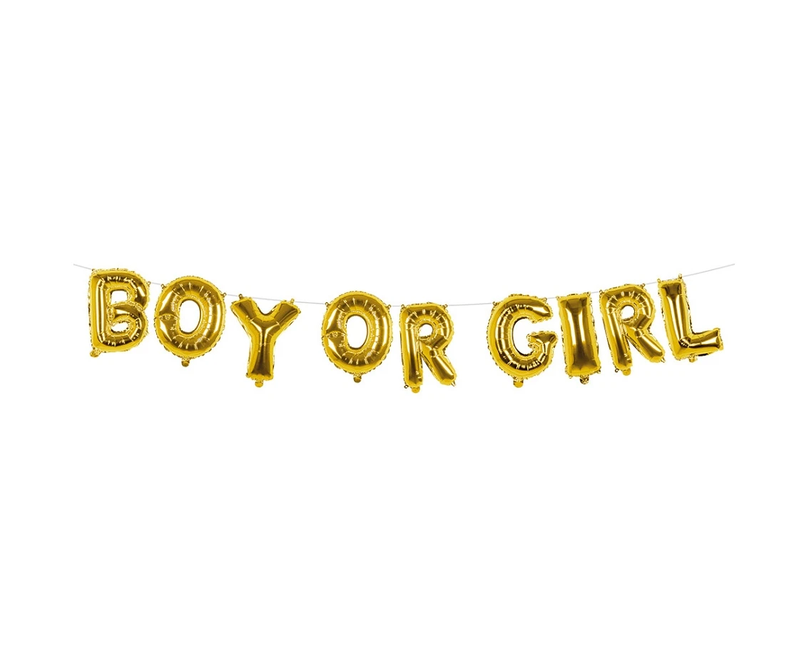 Girlanda z foliowych balonów 'B O Y  O R  G I R L' , 4 m.