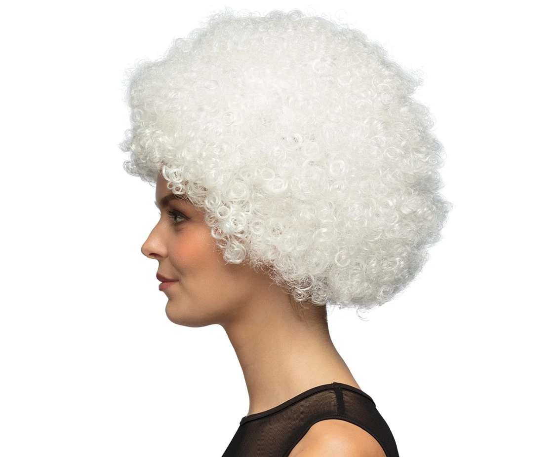 Peruka Afro, biała