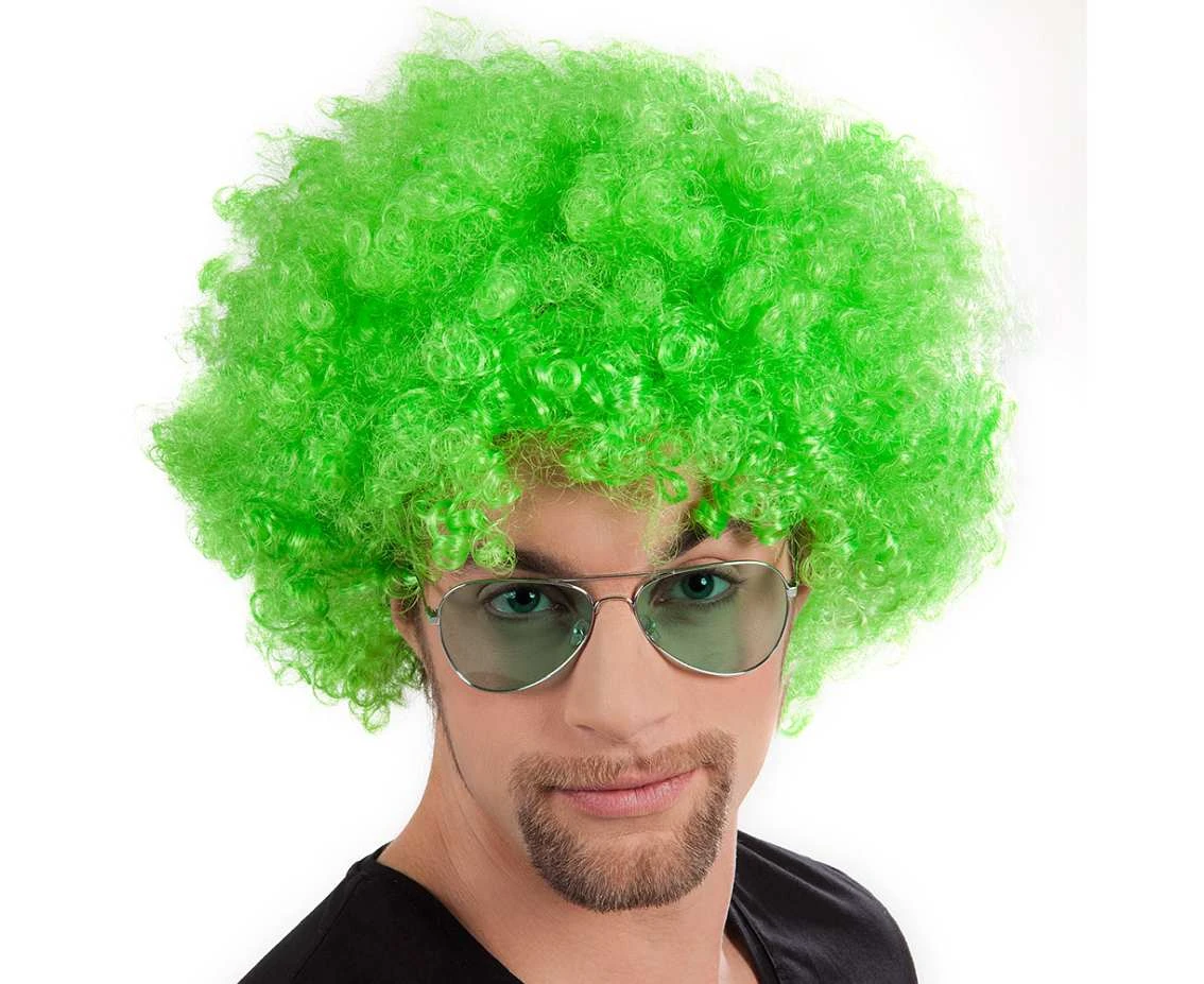 Peruka Afro, zielona