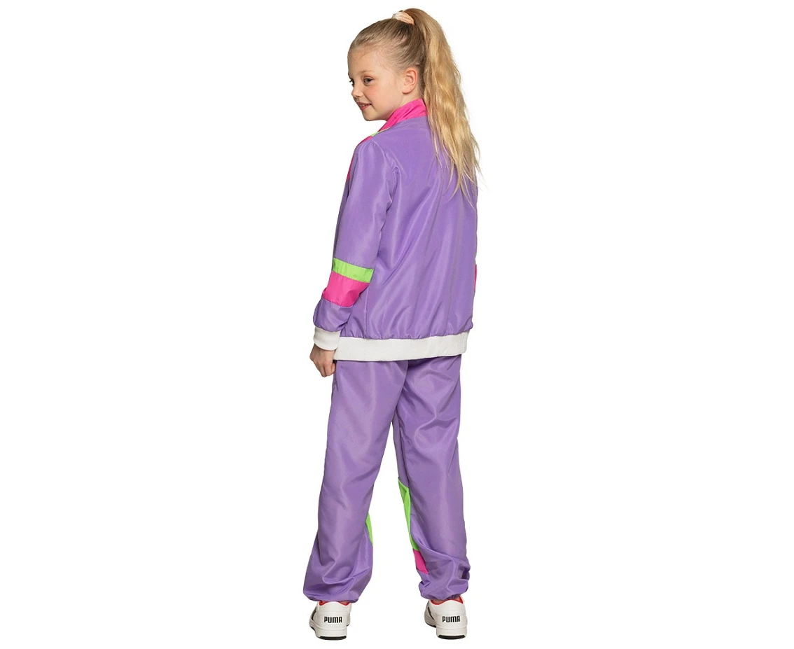 Dres dziecięcy neonowy lawendowy Retro, rozm. 10-12 lat
